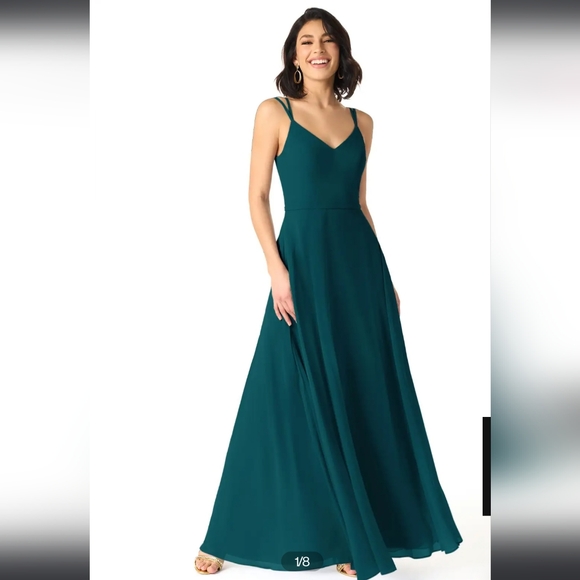 Azazie Janine Dress size A4 in Pine - Picture 1 of 3